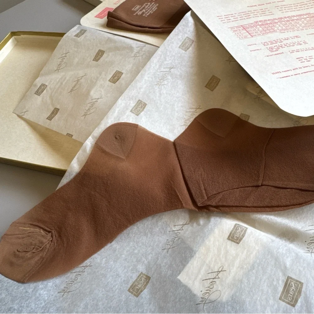 Vtg Sears Cling Alon Hosiery 3 Pair 7471 001 Tahiti Bronze Shapely A 8 1/2-9 1/2